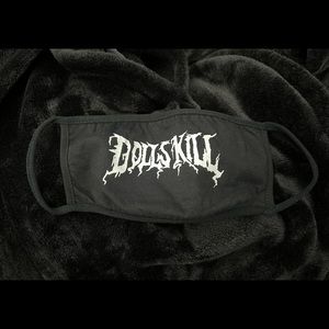 Dolls Kill Branded Face Mask Black